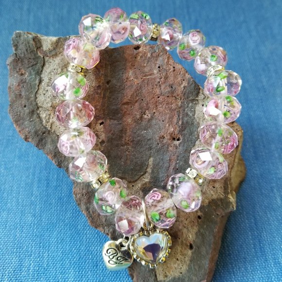 🌹🤍Betsey Johnson TZARINA Floral Glass Bead Bracelet - NWOT🤍🌹 - Picture 6 of 6